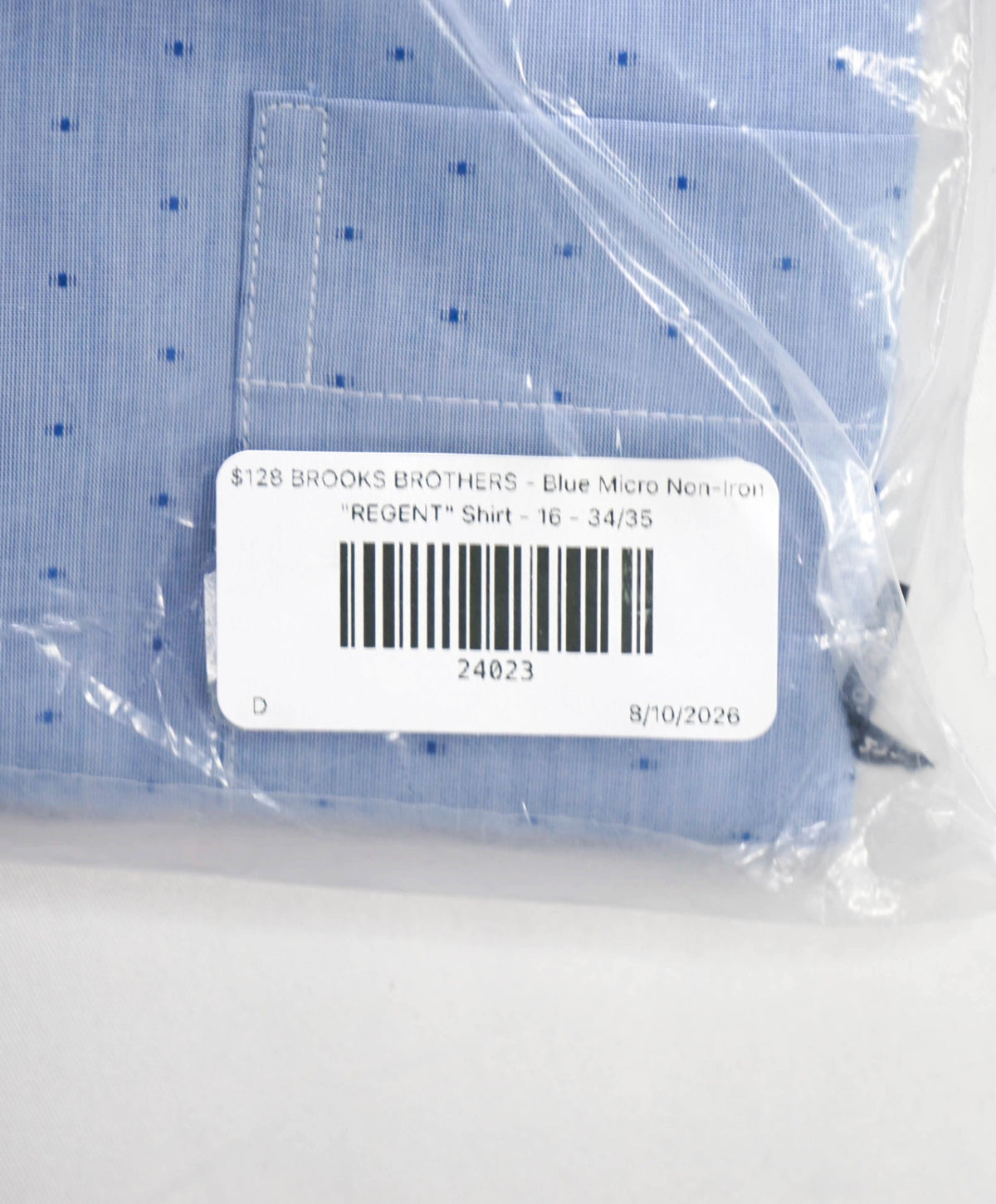 $128 BROOKS BROTHERS - Blue Micro Non-Iron "REGENT" Shirt - 16 - 34/35
