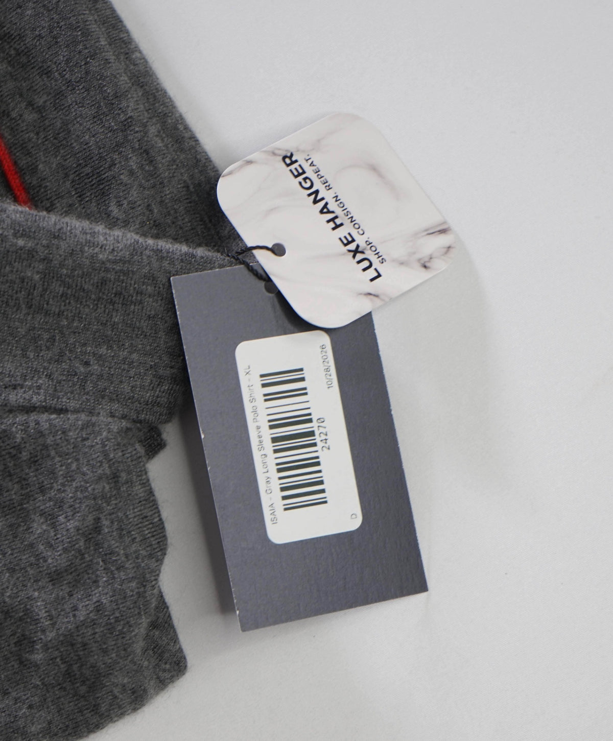 ISAIA - Gray Long Sleeve Polo Shirt - XL