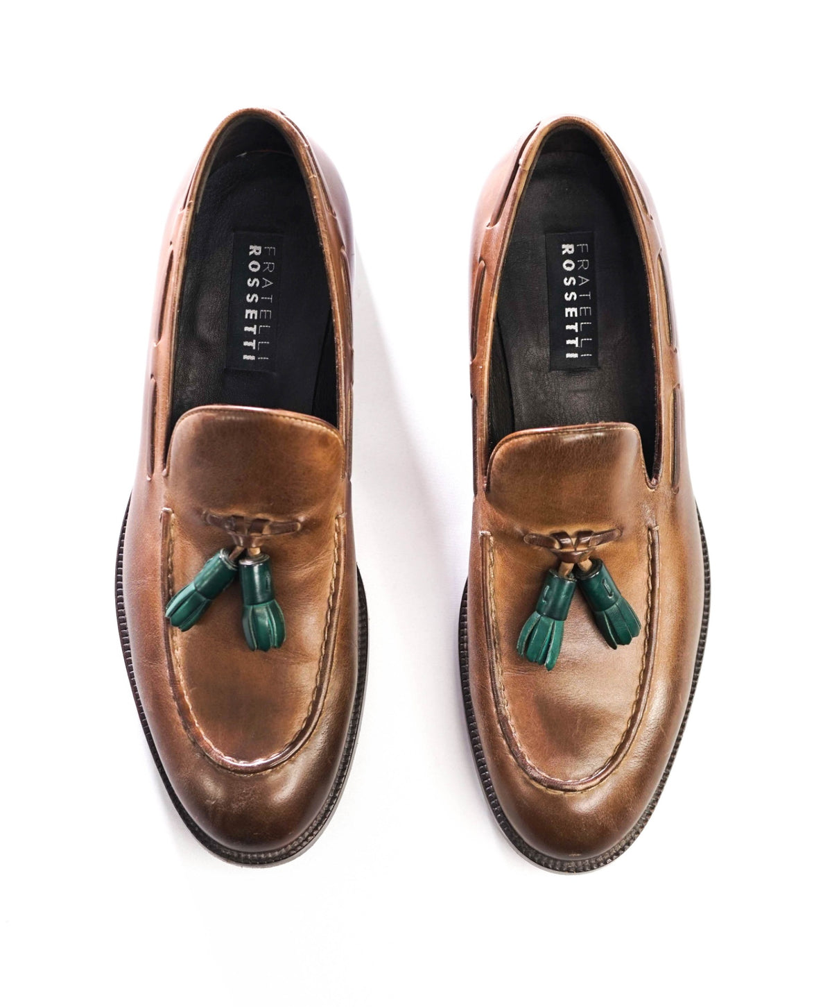 $1,050 FRATELLI ROSSETTI - Brown Leather Tassel Loafers - US 9.5 (8.5UK)