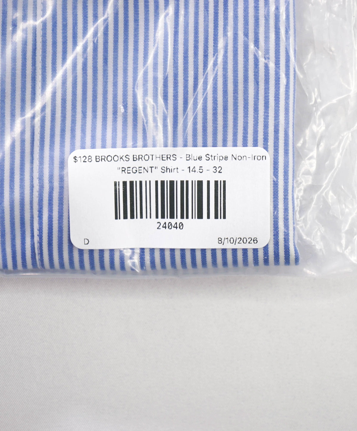 $128 BROOKS BROTHERS - Blue Stripe Non-Iron "REGENT" Shirt - 14.5 - 32