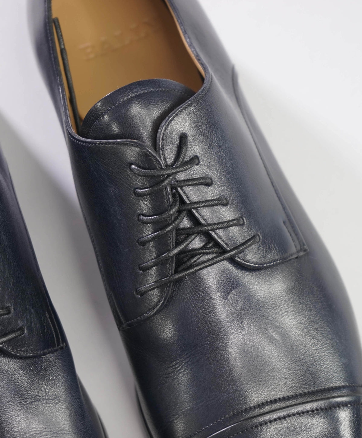 $1,200 BALLY - Dark Navy Leather Derby - US 10.5 (9.5UK)