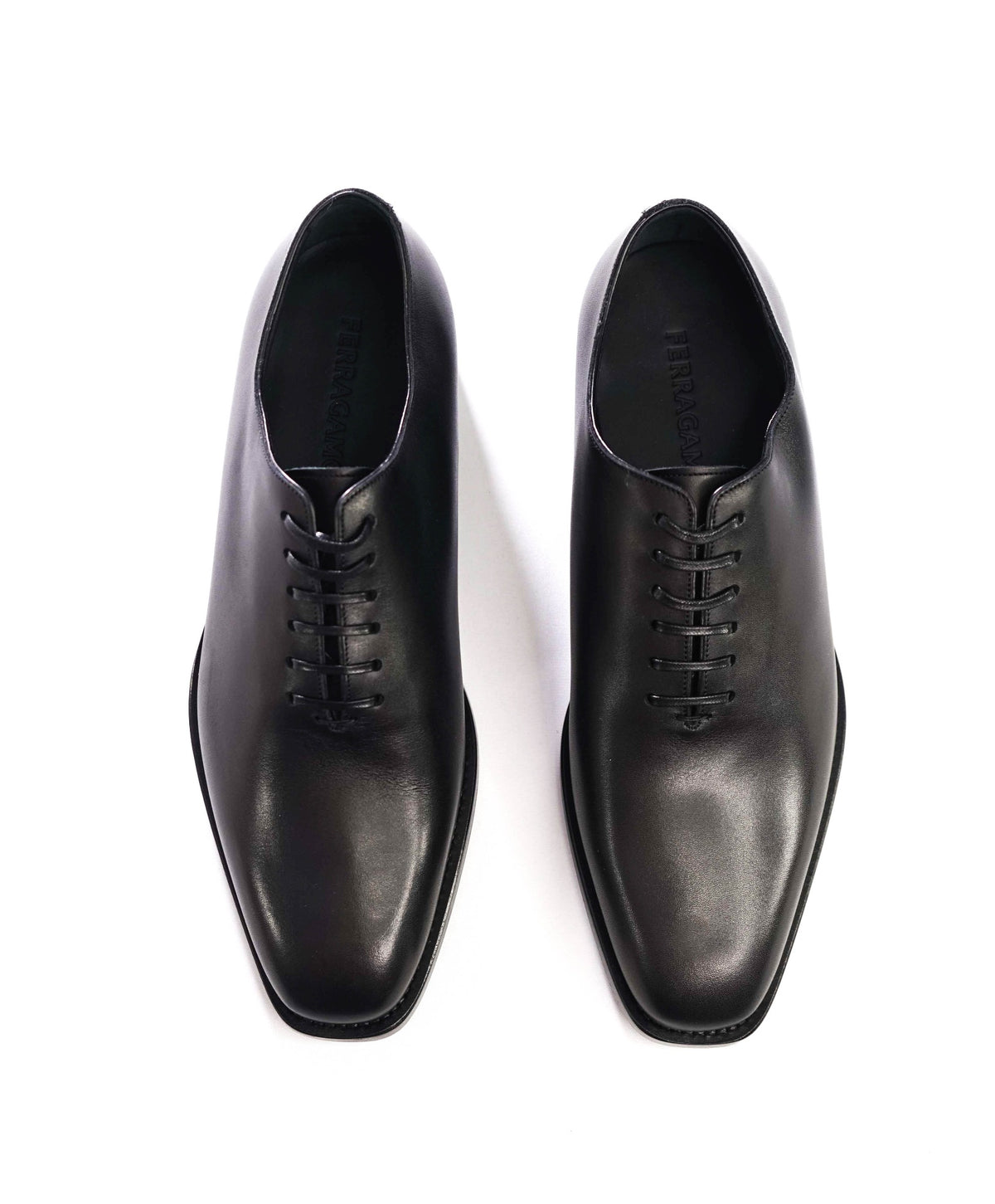 $1,090 FERRAGAMO - Black Leather "GEOFFREY" Oxfords - 7 D