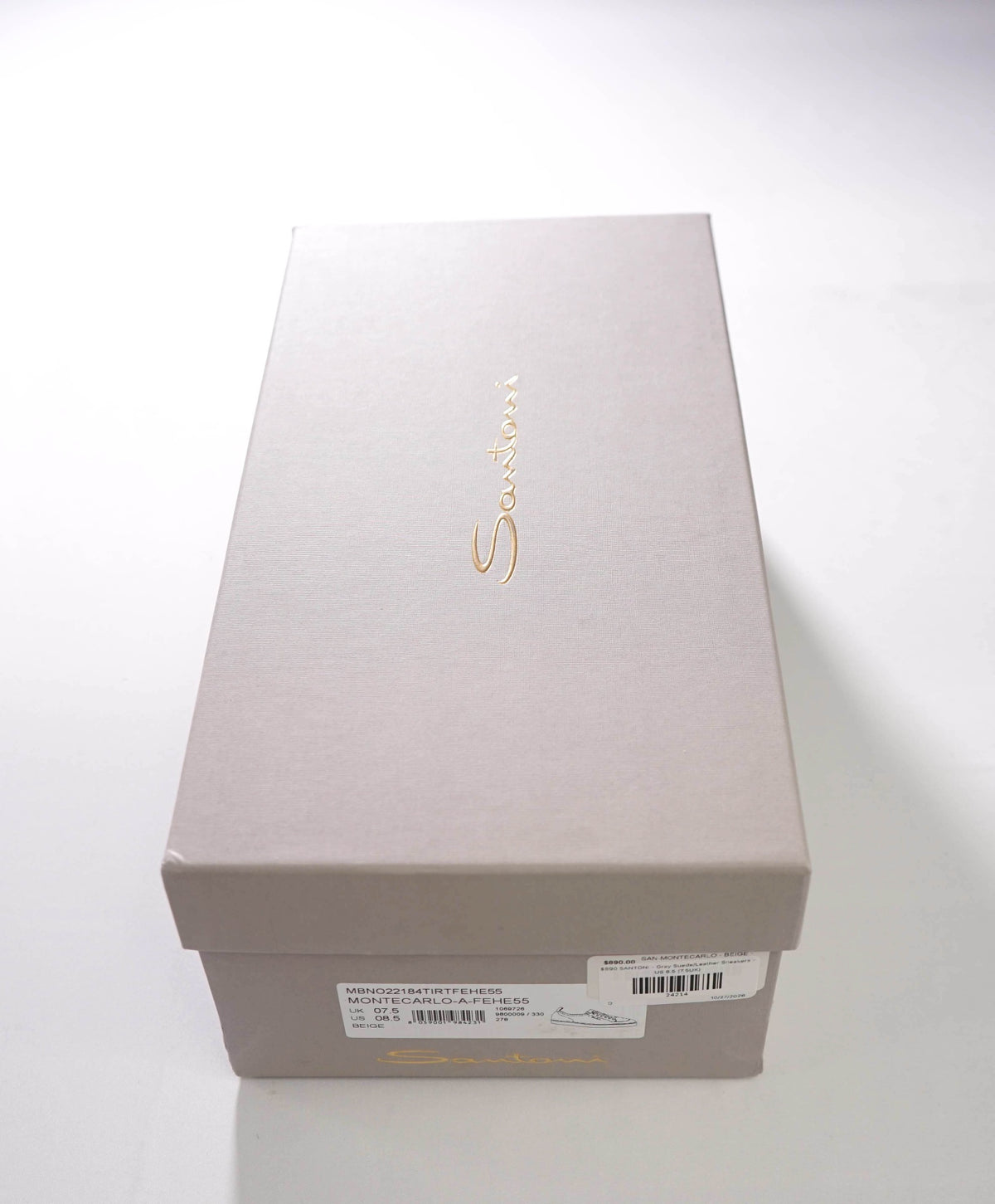 $890 SANTONI - Gray Suede/Leather Sneakers - US 8.5 (7.5UK)