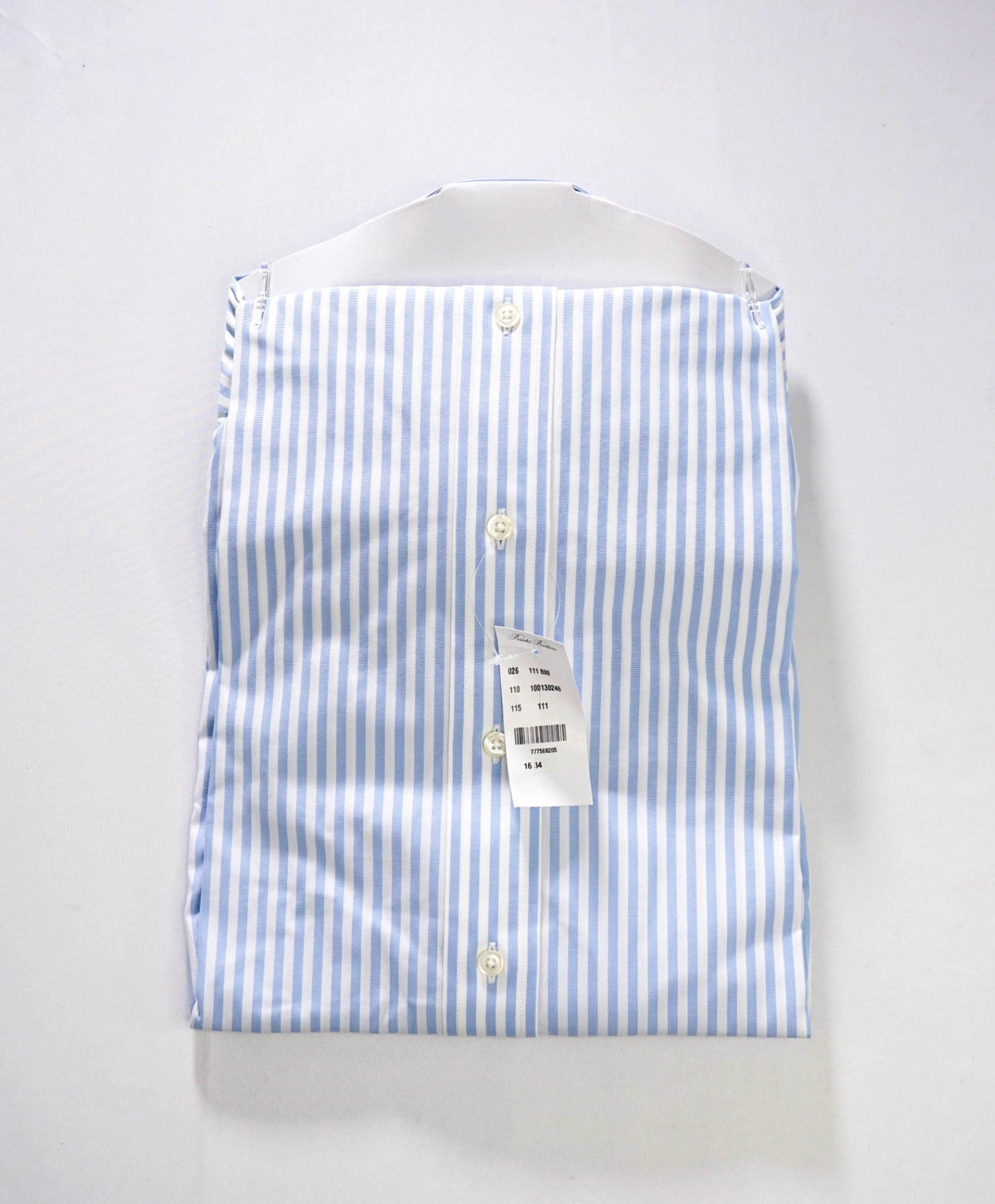 $128 BROOKS BROTHERS - Blue Stripe Non-Iron "MILANO" Shirt - 16 - 34