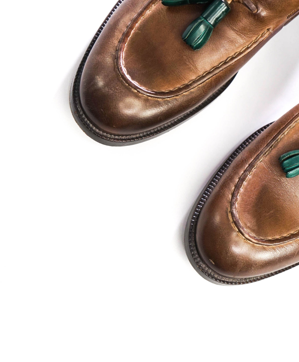 $1,050 FRATELLI ROSSETTI - Brown Leather Tassel Loafers - US 9.5 (8.5UK)