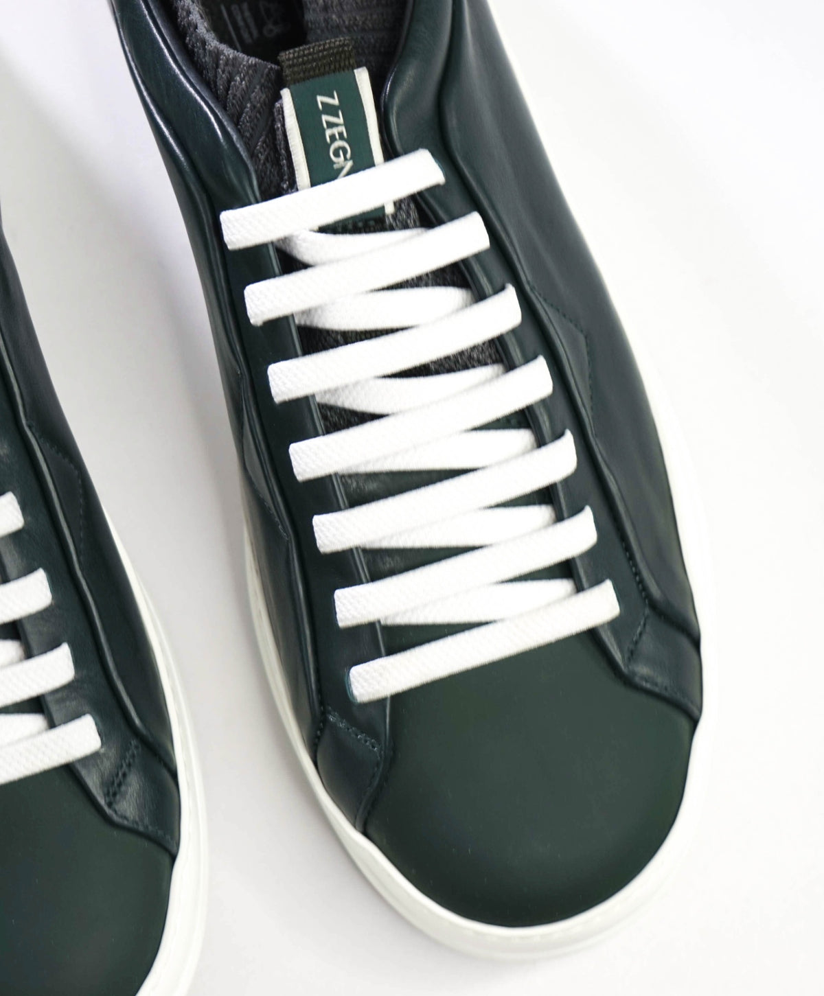 Z ZEGNA - Green Leather Techmerino Sneakers - US 10 (9UK)
