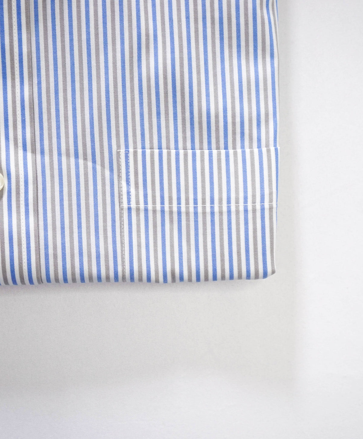 $128 BROOKS BROTHERS - Blue/Gray Stripe Non-Iron "REGENT" Shirt - 17.5 - 35