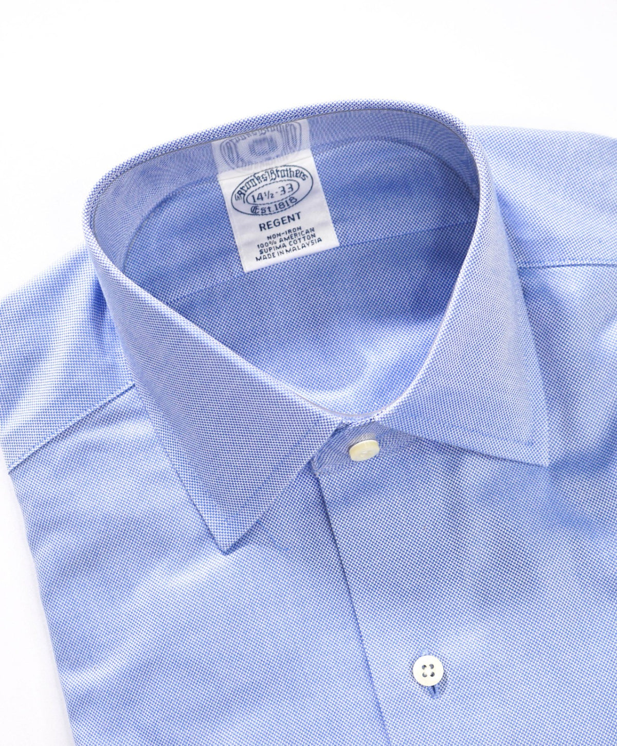 $128 BROOKS BROTHERS - Blue Non-Iron "REGENT" Oxford Shirt - 14.5 - 33