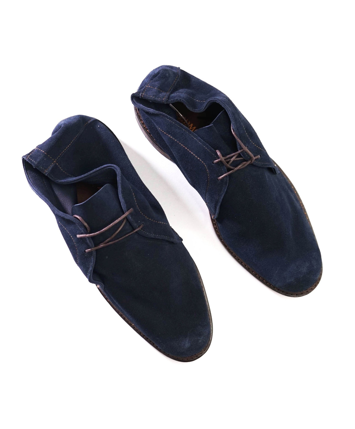 $525 ALLEN EDMONDS - Navy Deconstructed Suede Chukka Boot - 10