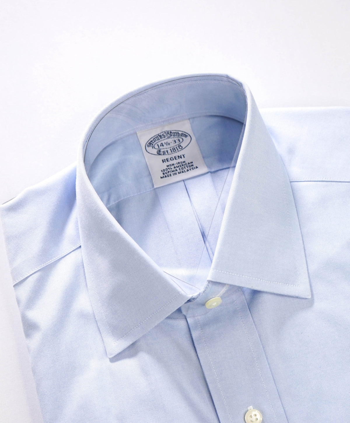 $128 BROOKS BROTHERS - Blue Non-Iron "REGENT" Shirt - 14.5 - 33