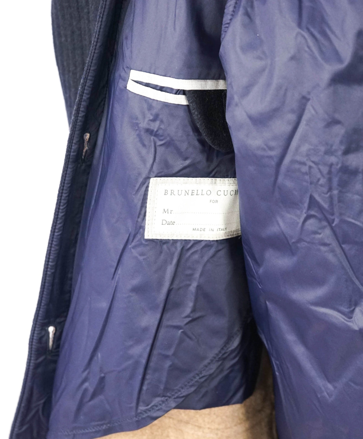 $7,995 BRUNELLO CUCINELLI - Navy Blue Wool Overcoat - 3XL
