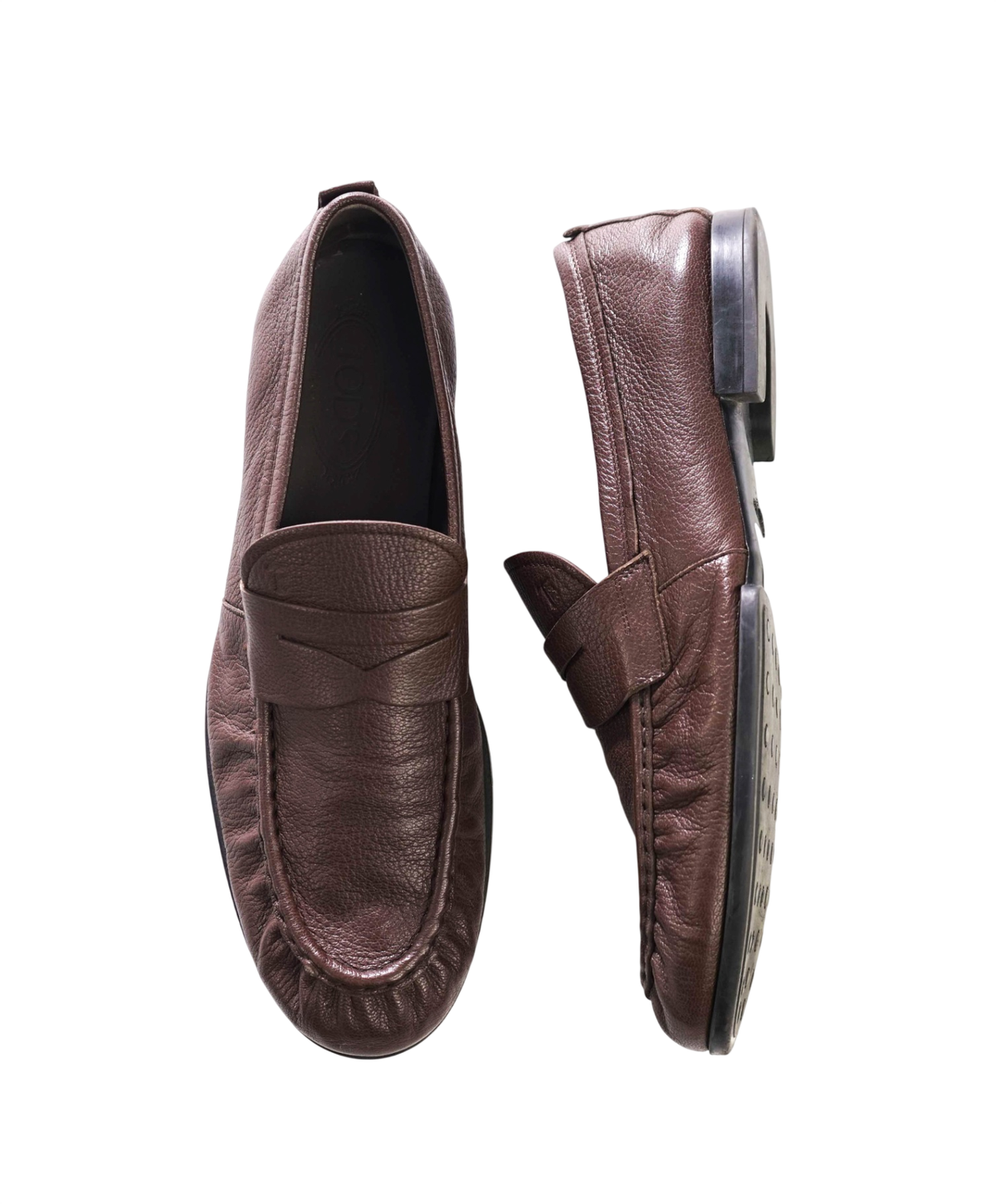 $995 TOD'S - Brown Leather YSL Style Loafers - US 11 (10UK)