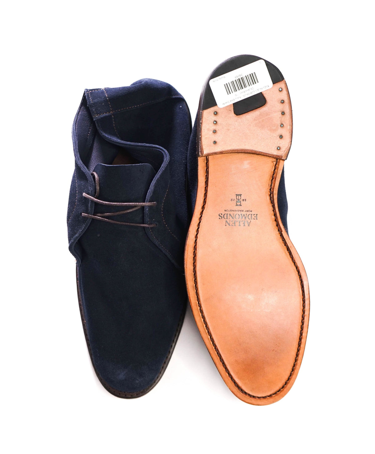 $525 ALLEN EDMONDS - Navy Deconstructed Suede Chukka Boot - 10