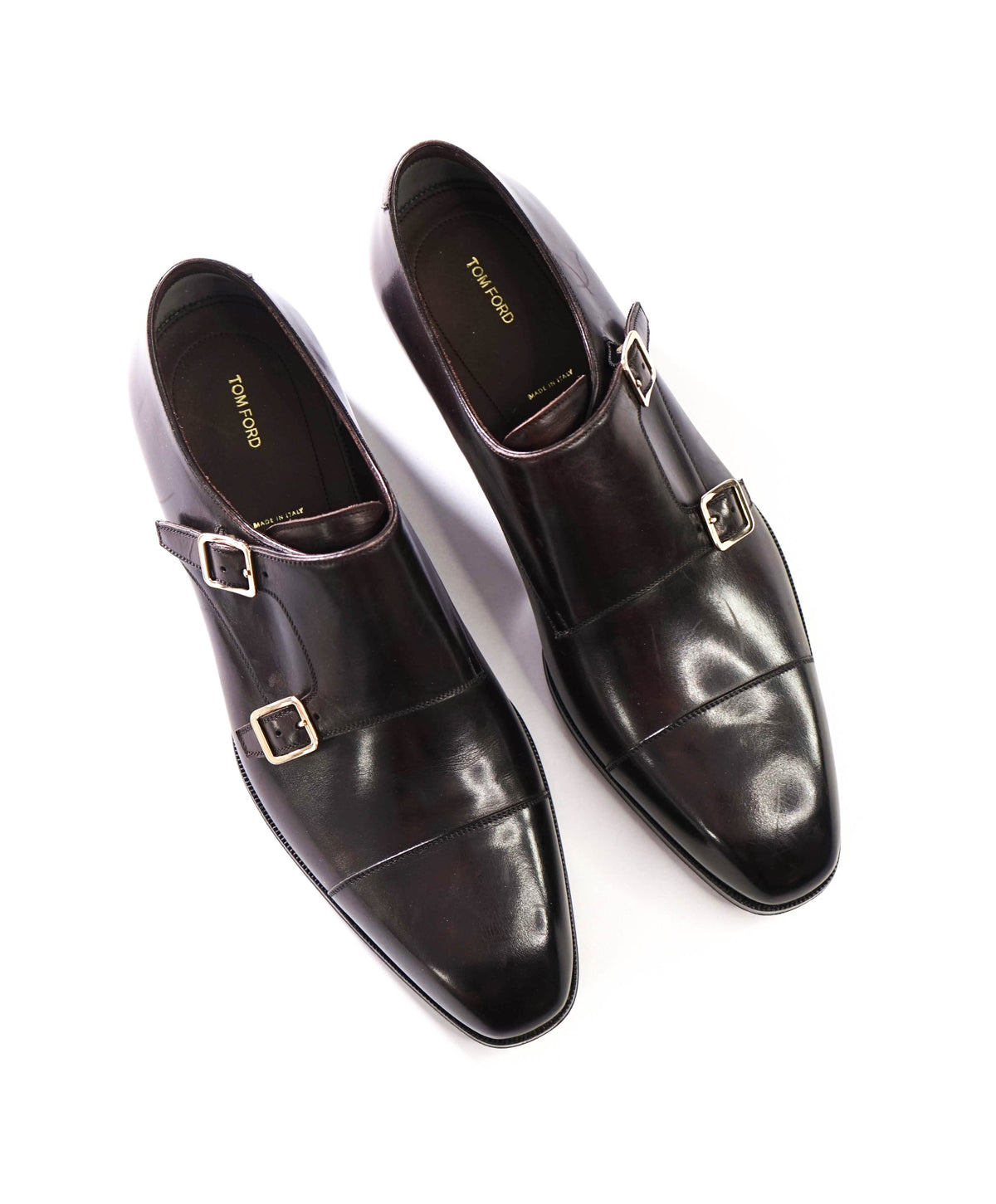 $2,450 TOM FORD - Brown Leather Monk Straps  - US 11 (10.5 TF)