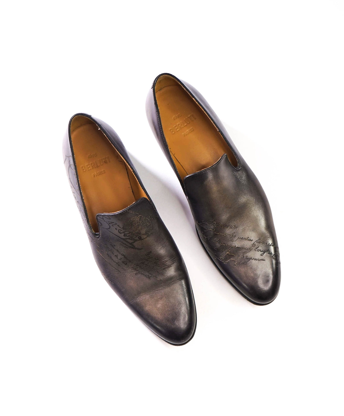 $2,690 BERLUTI - Marble Patina SCRITTO Leather Loafers - 9US (8UK)