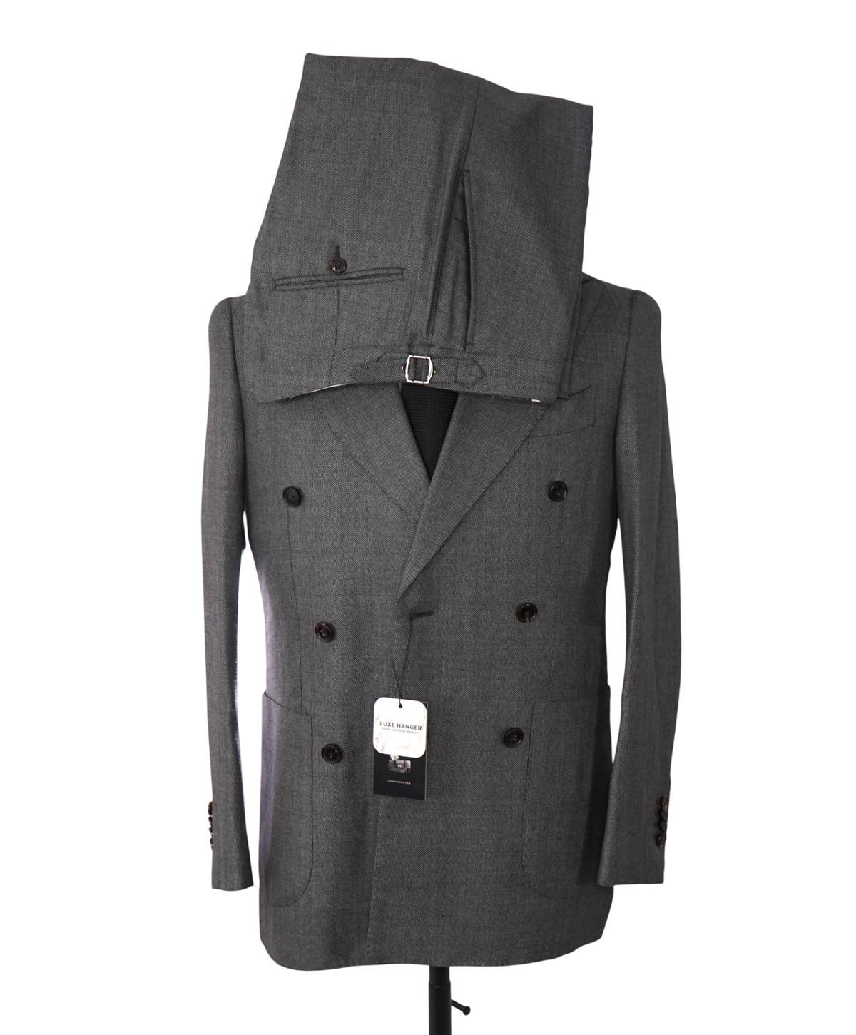 $1,199 SUITSUPPLY - Gray Wool/Silk Double Breasted Suit - 32