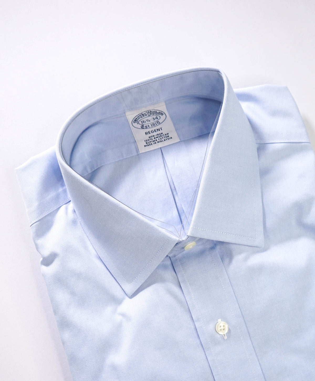$128 BROOKS BROTHERS - Blue Non-Iron "REGENT" Shirt - 16.5 - 34
