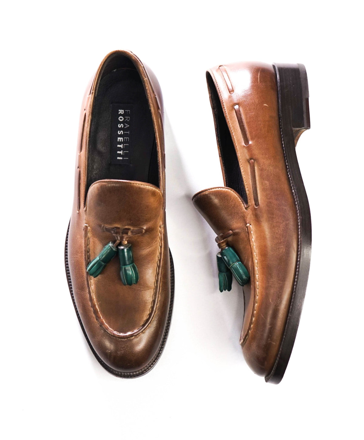 $1,050 FRATELLI ROSSETTI - Brown Leather Tassel Loafers - US 9.5 (8.5UK)