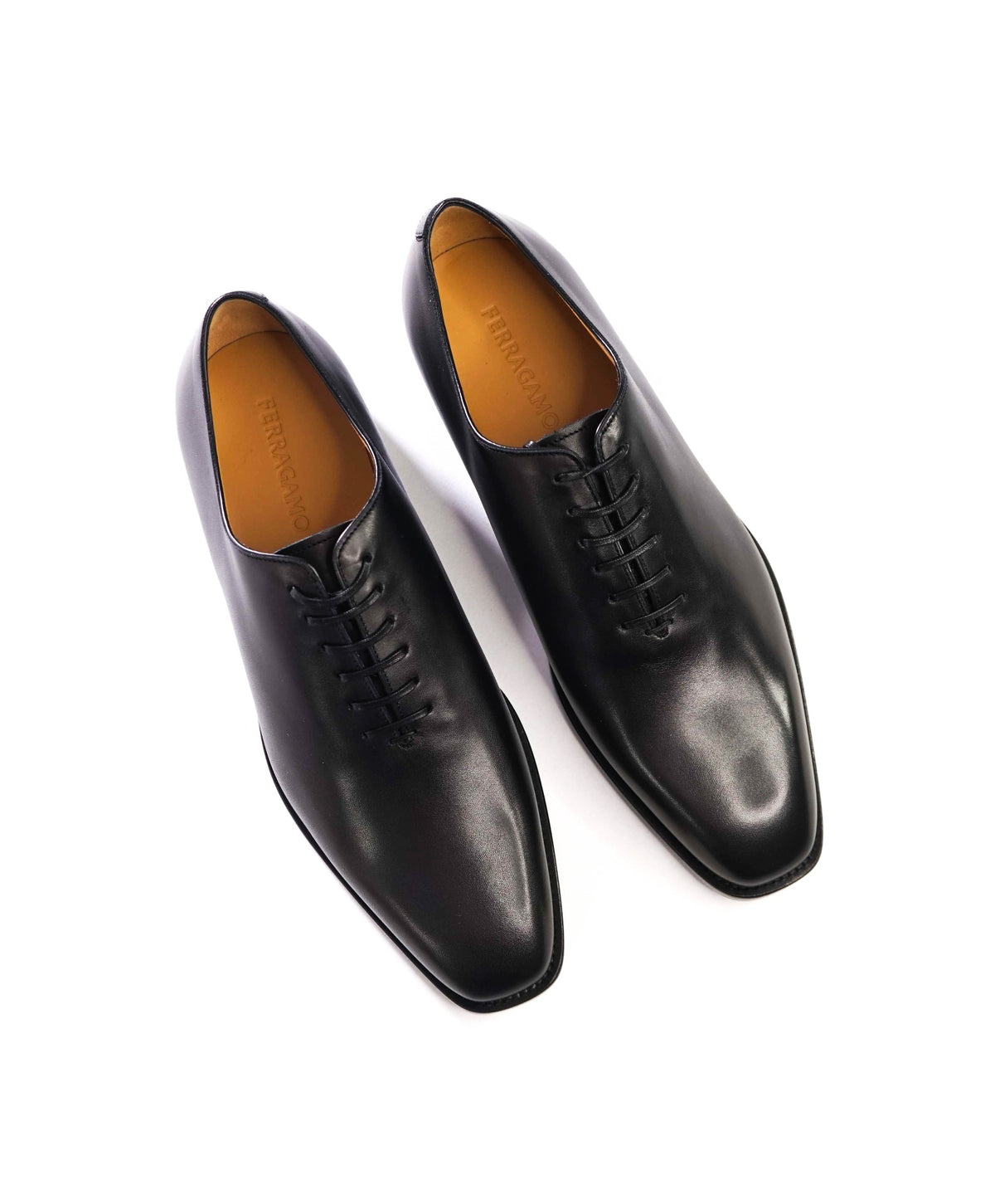 $1,090 FERRAGAMO - Black Leather "GEOFFREY" Oxfords - 9.5 3E