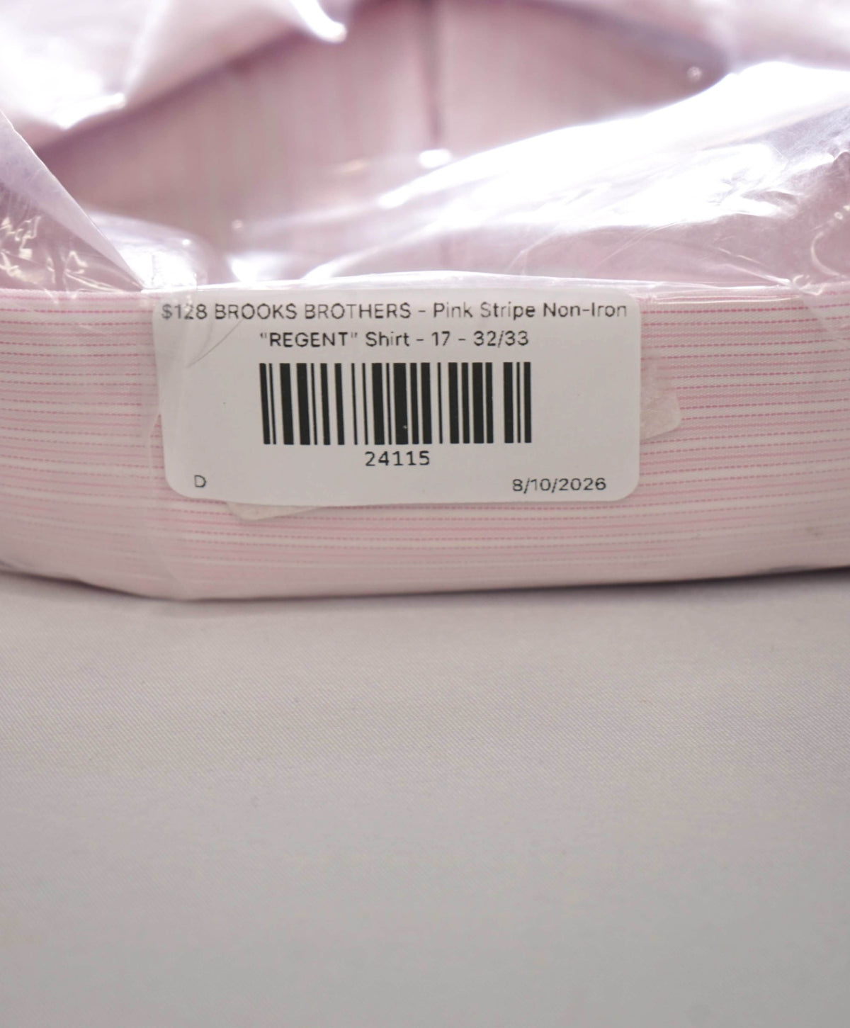 $128 BROOKS BROTHERS - Pink Stripe Non-Iron "REGENT" Shirt - 17 - 32/33