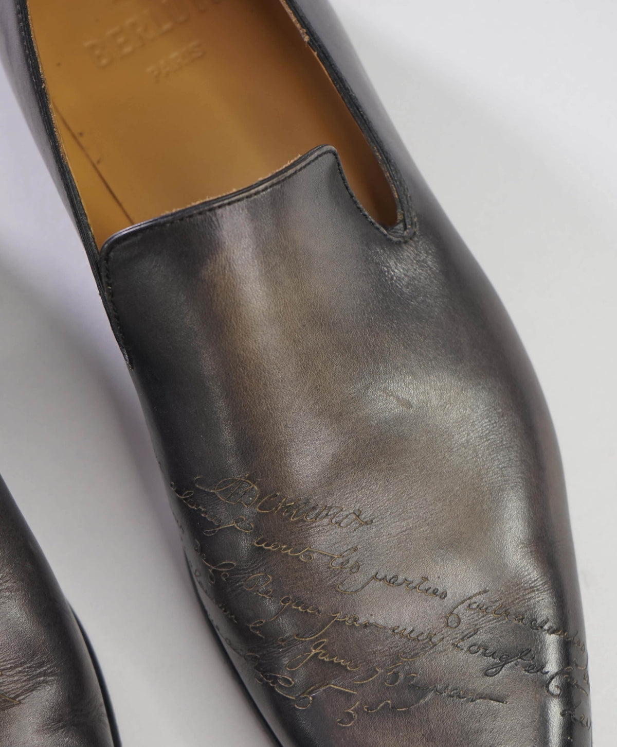 $2,690 BERLUTI - Marble Patina SCRITTO Leather Loafers - 9US (8UK)