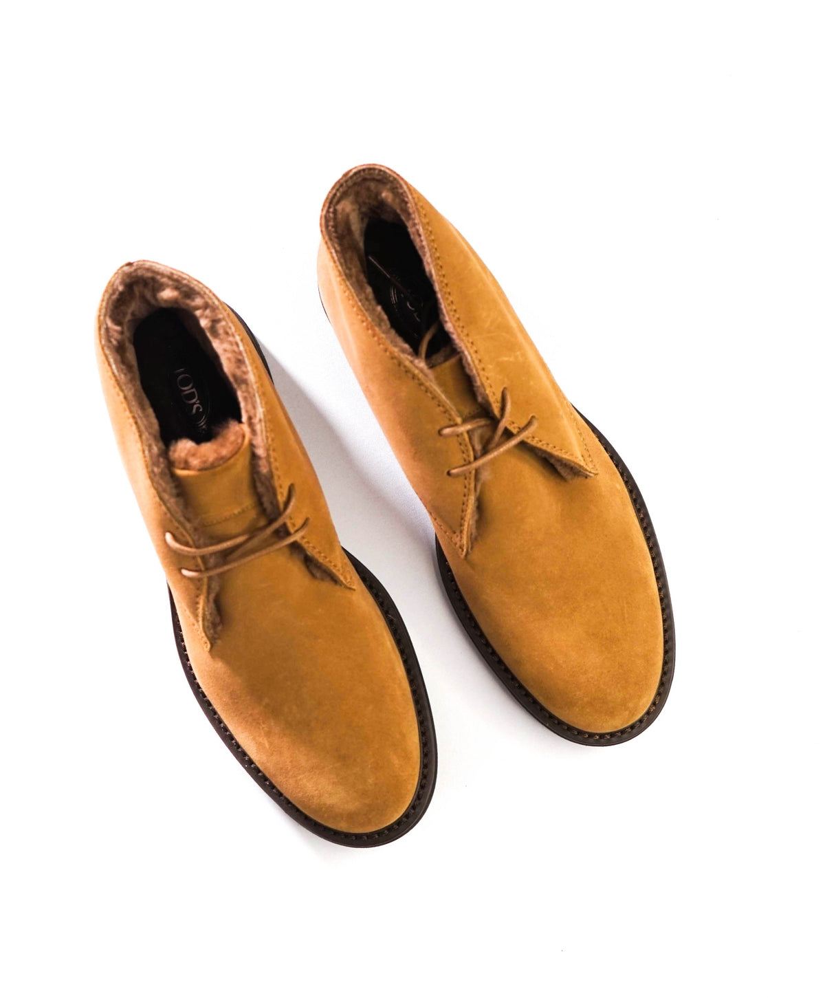 $895 TOD'S - Tan SHEARLING Suede Chukka Boot - US 8.5 (7.5UK)