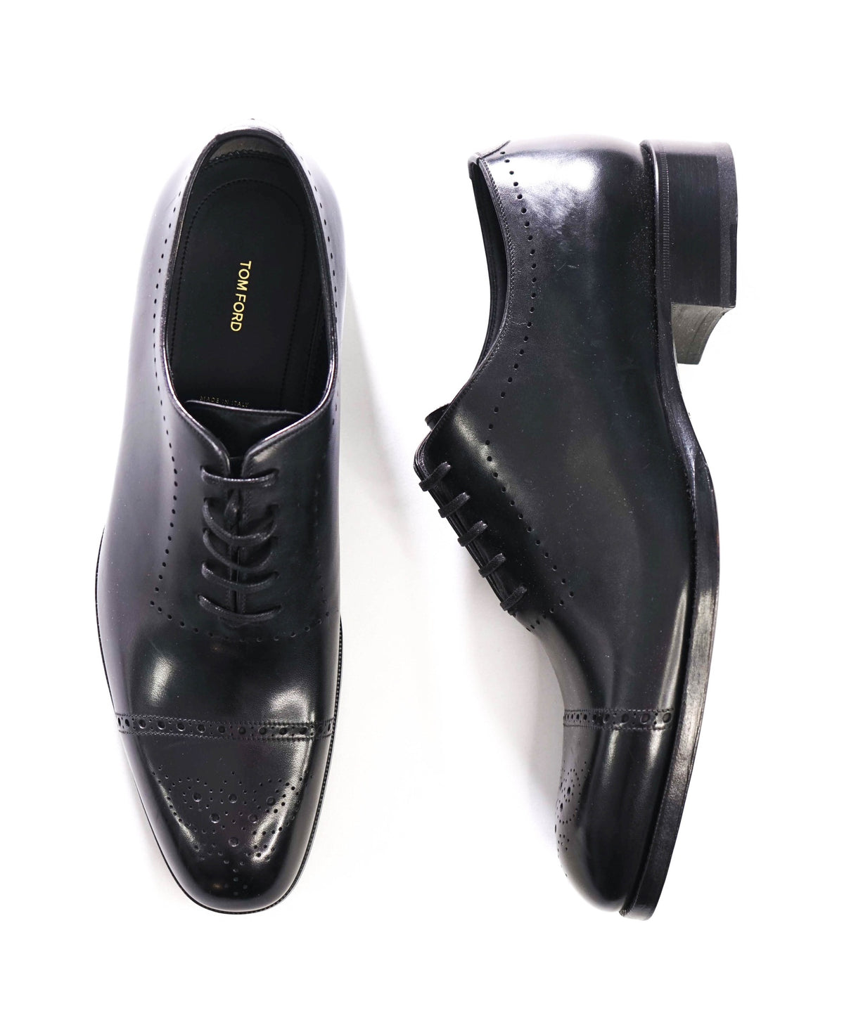 $1,890 TOM FORD - Black Leather Oxfords  - US 11 (10.5 TF)