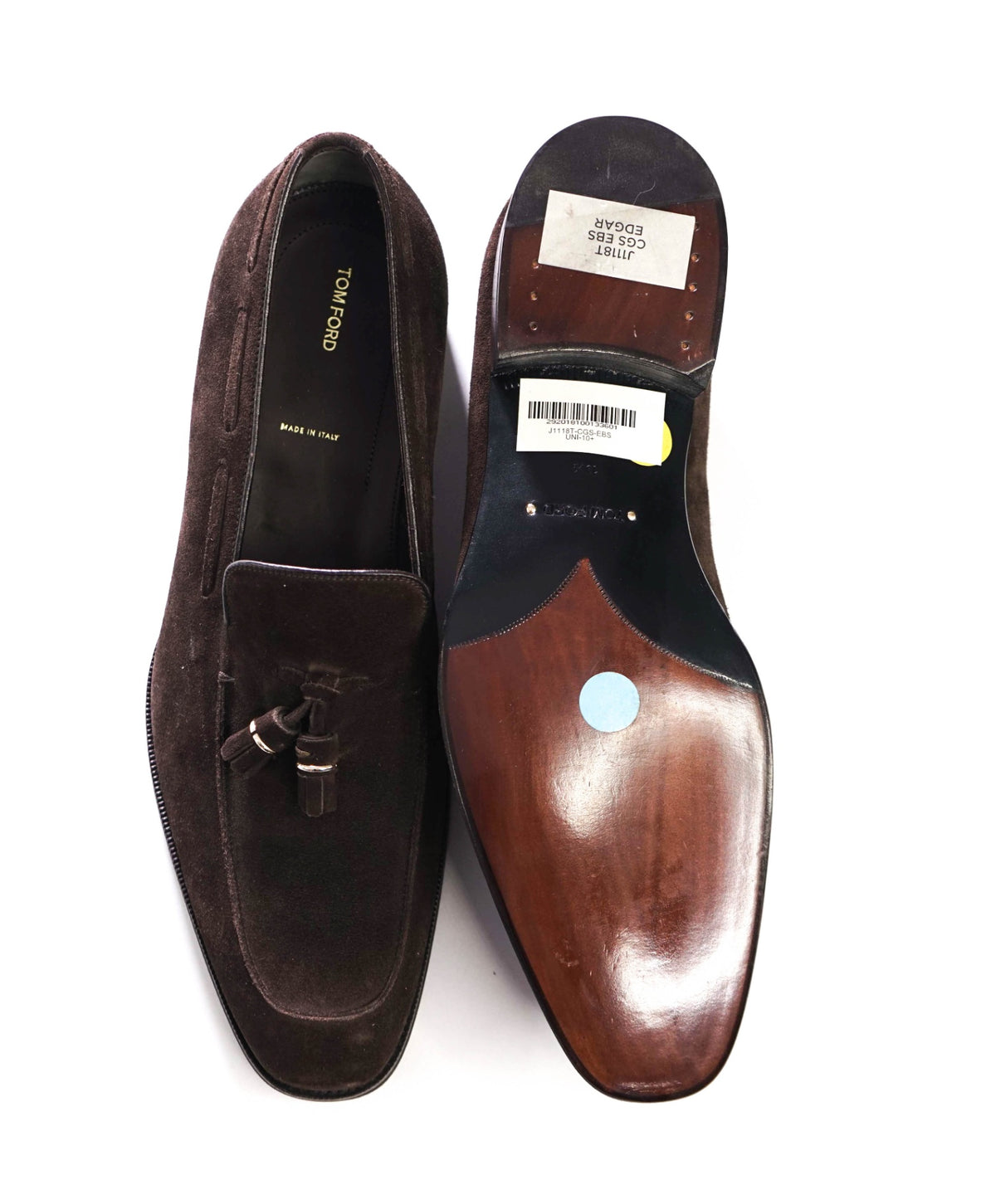 $2,323 TOM FORD - Brown Suede Tassel Loafers - US 11 (10.5 TF)