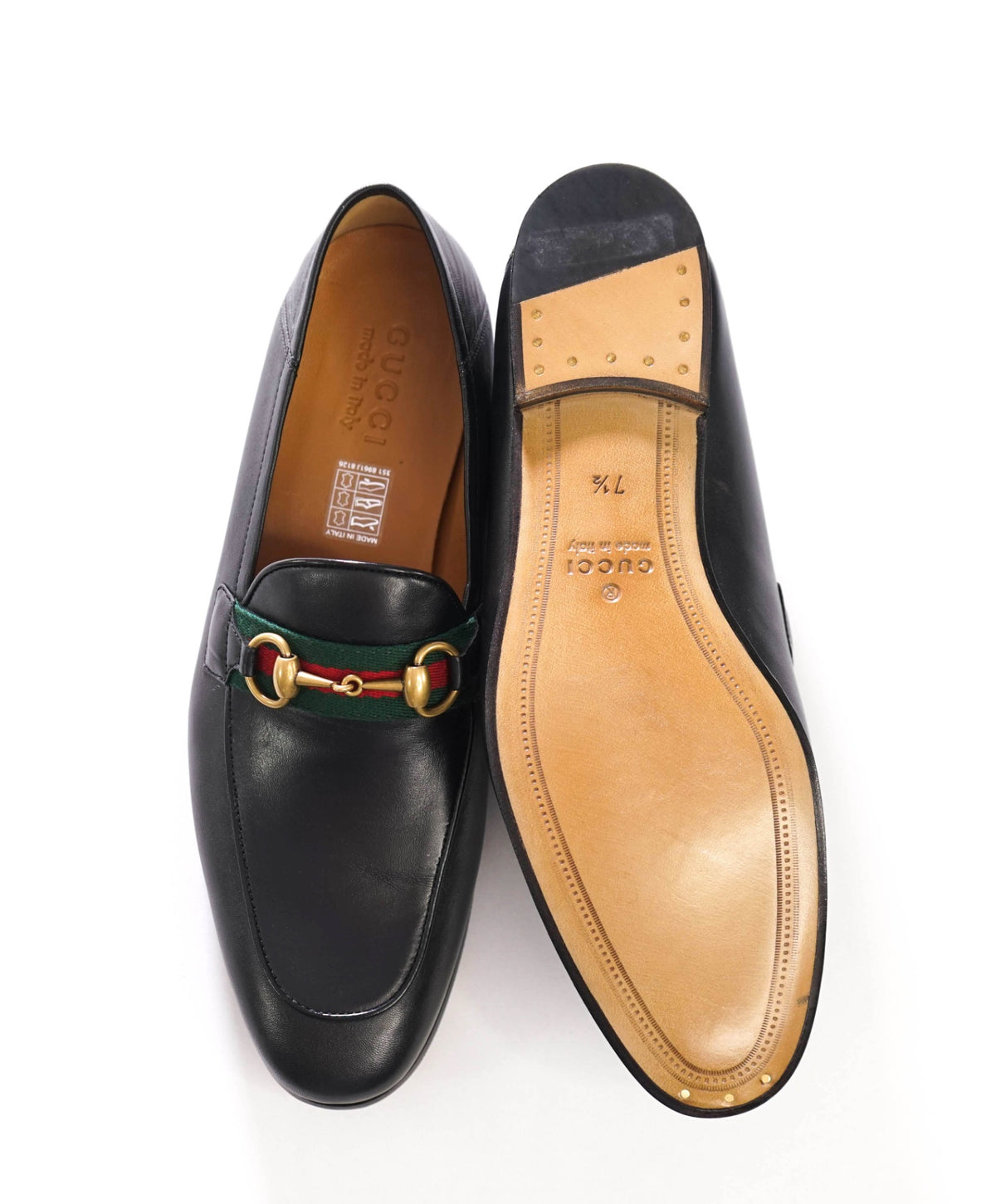 $1,090 GUCCI - Black Leather AGNELLO Loafers - 8 (7.5G)
