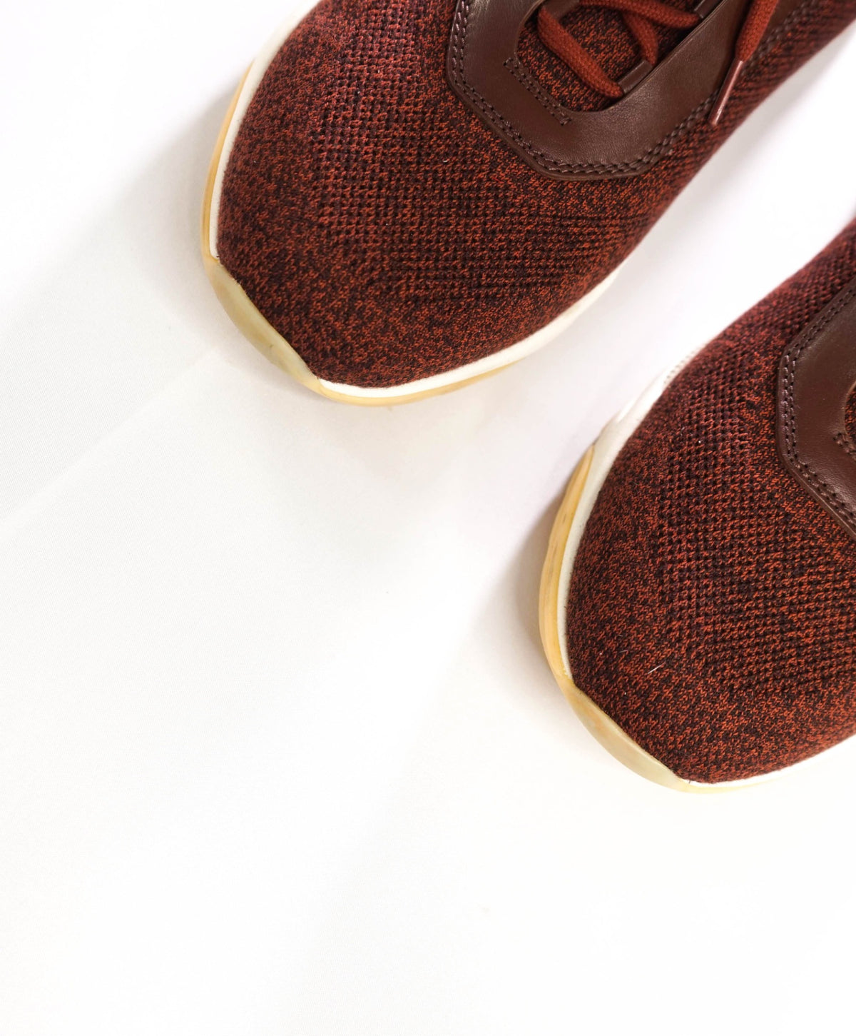 $900 SANTONI - Brown Technical-Knit Sneakers - US 10 (9UK)