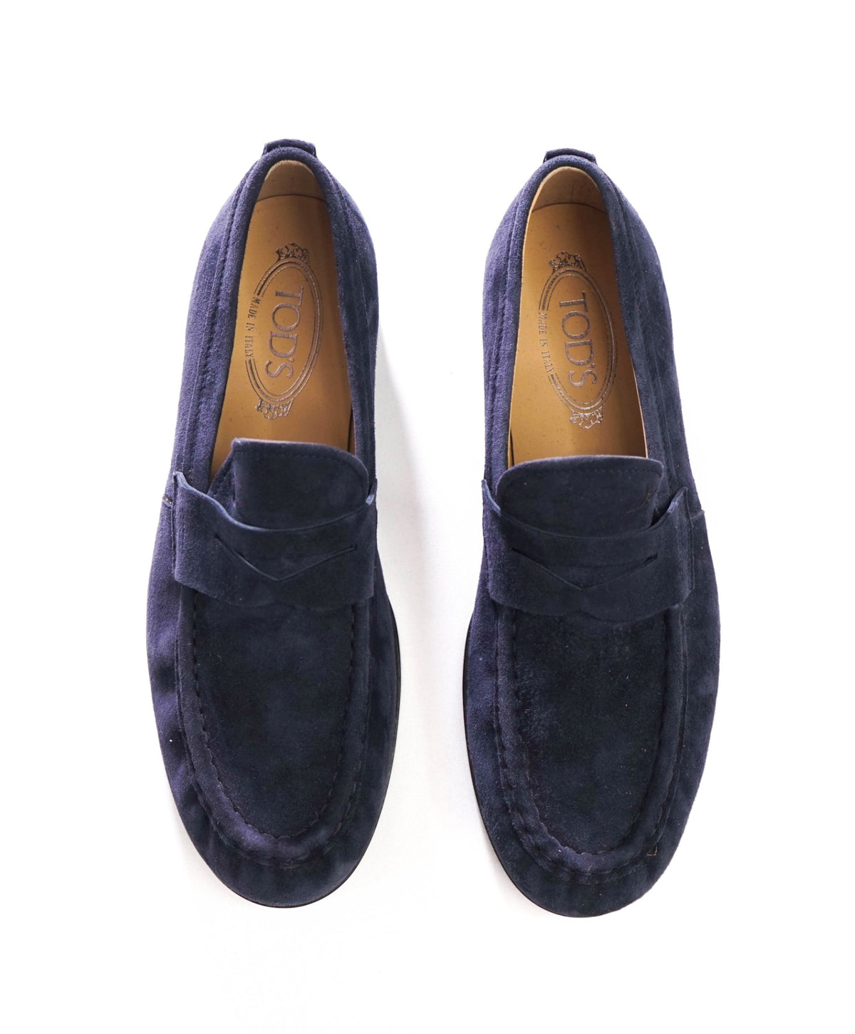 $825 TOD'S - Navy Blue Suede Penny YSL Loafers - US 7.5 (6.5UK)