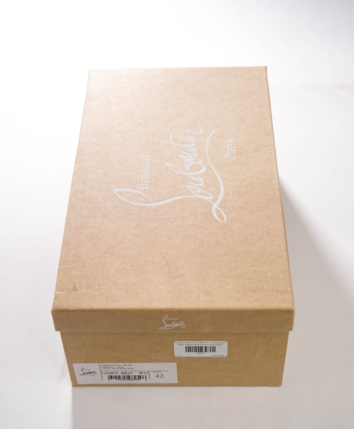 $1,200 CHRISTIAN LOUBOUTIN - *CLOOCLOO* Black Leather Spike Oxford - US 9 (42EU)