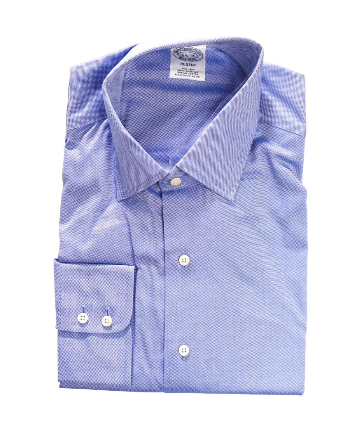 $128 BROOKS BROTHERS - Blue Non-Iron "REGENT" Oxford Shirt - 16.5 - 35