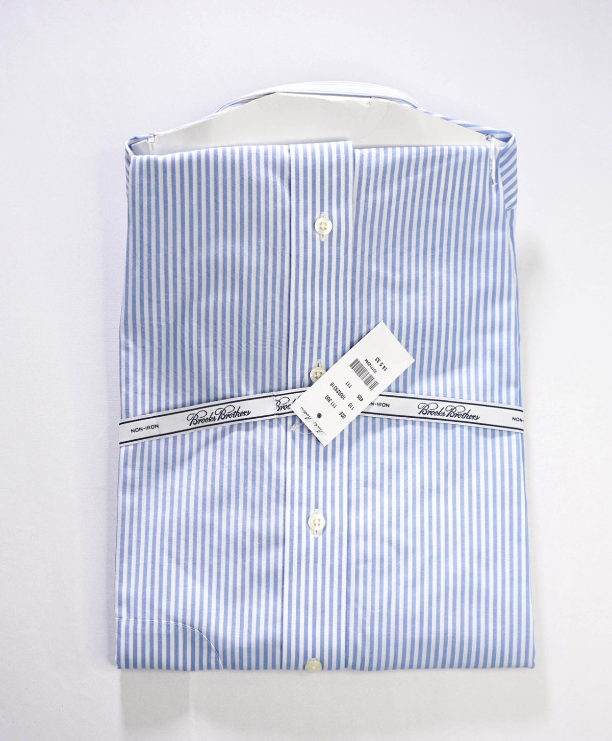 $128 BROOKS BROTHERS - Blue Stripe Non-Iron "REGENT" Shirt - 14.5 - 33