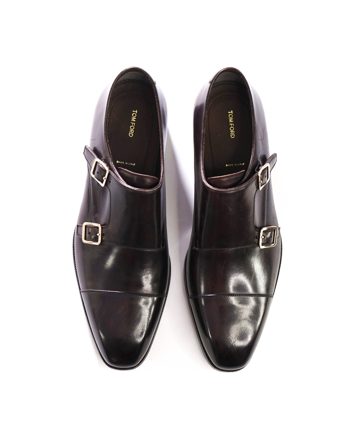 $2,450 TOM FORD - Brown Leather Monk Straps  - US 11 (10.5 TF)