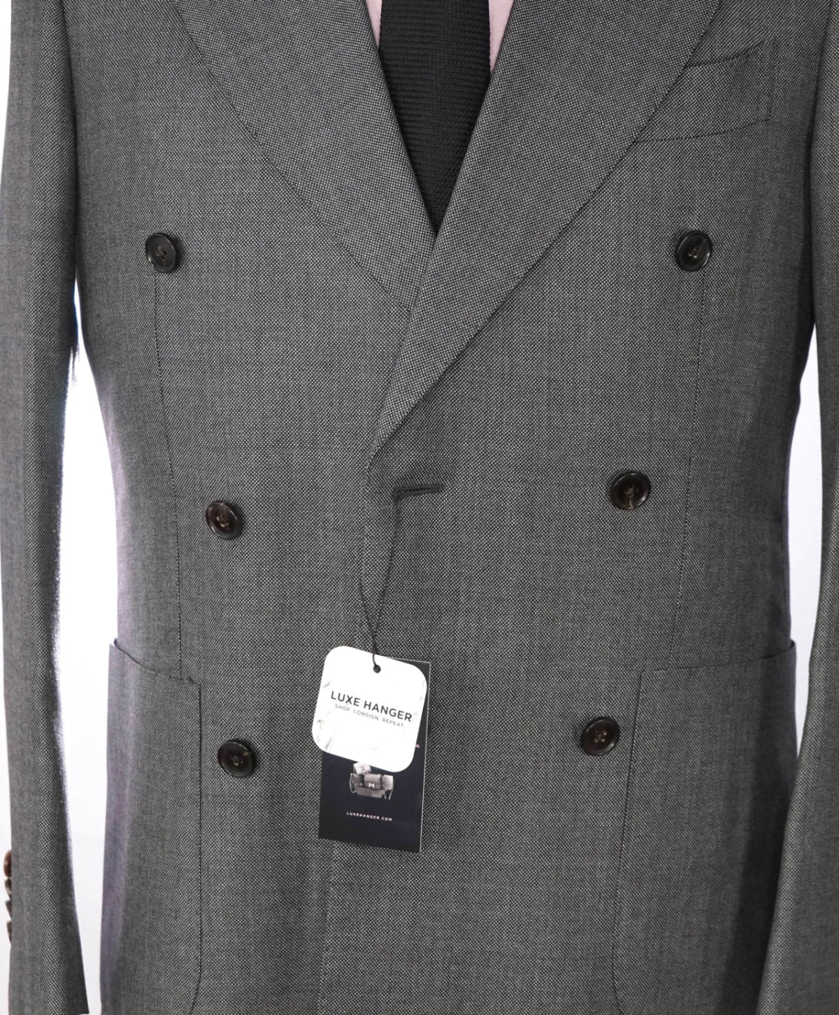 $1,199 SUITSUPPLY - Gray Wool/Silk Double Breasted Suit - 32