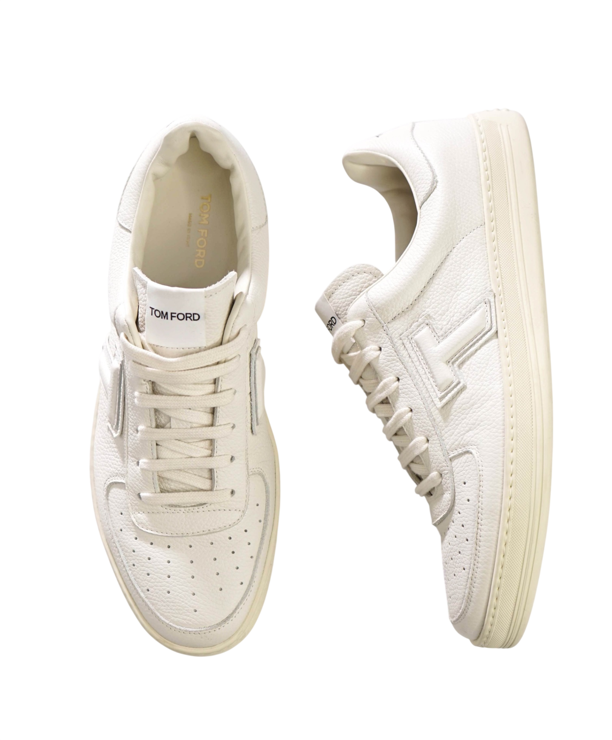 $1,100 TOM FORD - White Leather Sneakers  - US 11 (44 EU)