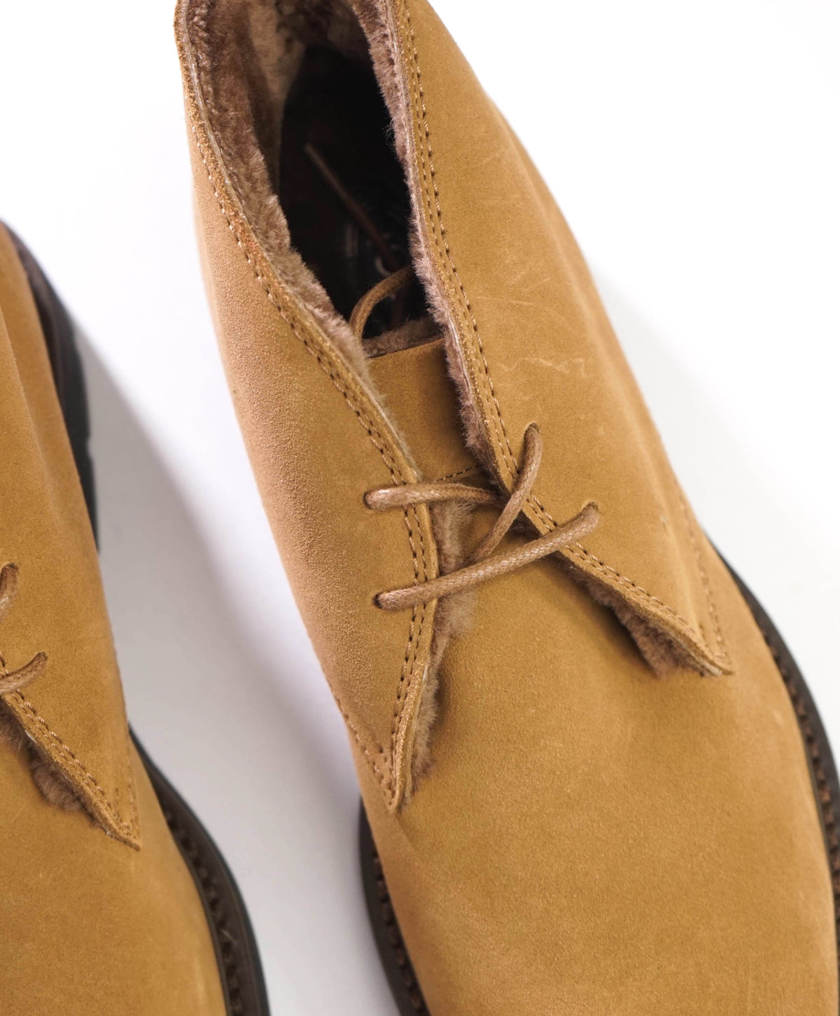 $895 TOD'S - Tan SHEARLING Suede Chukka Boot - US 8.5 (7.5UK)