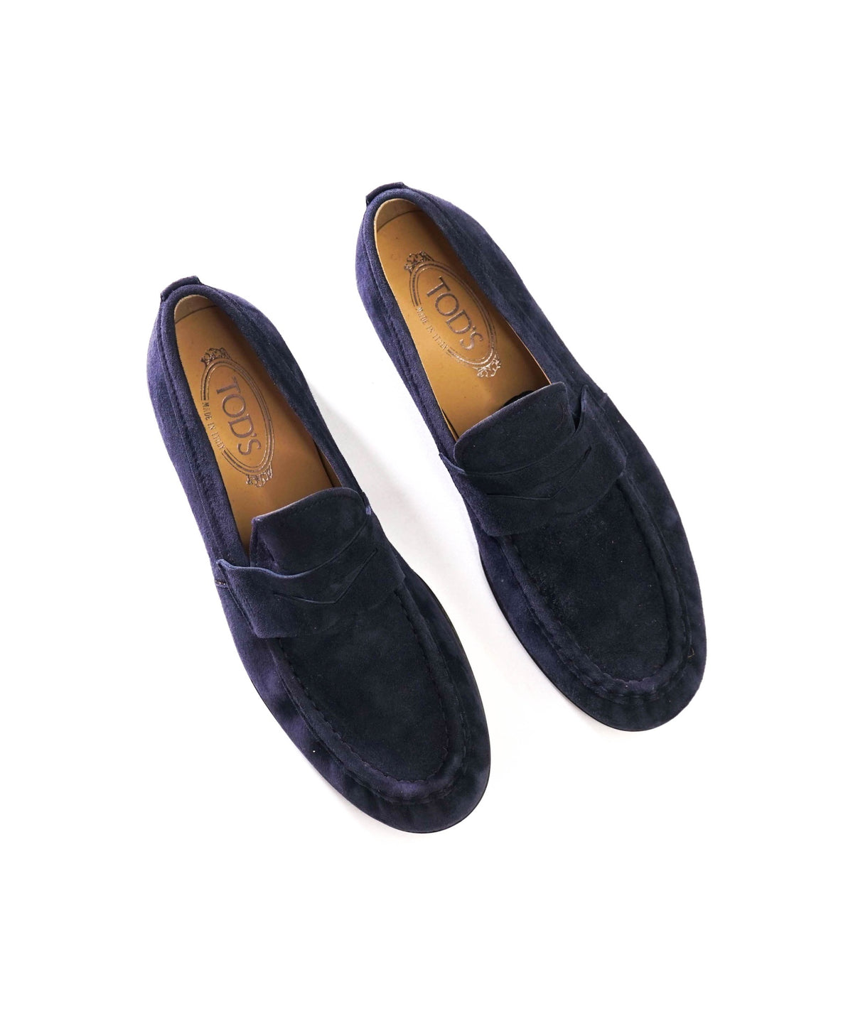 $825 TOD'S - Navy Blue Suede Penny YSL Loafers - US 7.5 (6.5UK)