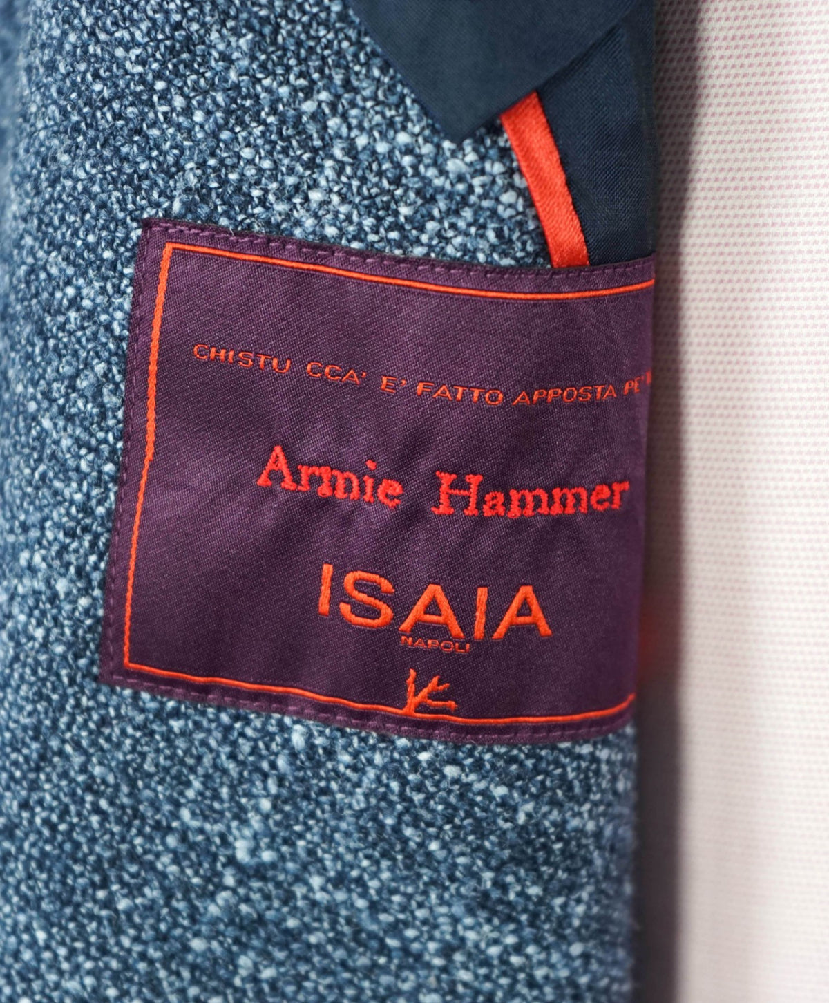 ISAIA - "ARMIE HAMMER" Custom Blue Wool/Silk Blazer - 42R