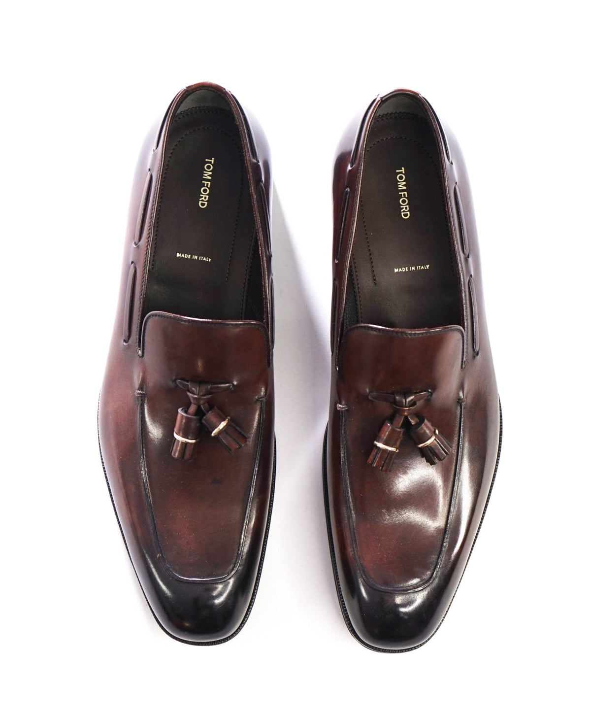 $2,323 TOM FORD - Brown Leather Tassel Loafers - US 11 (10.5 TF)