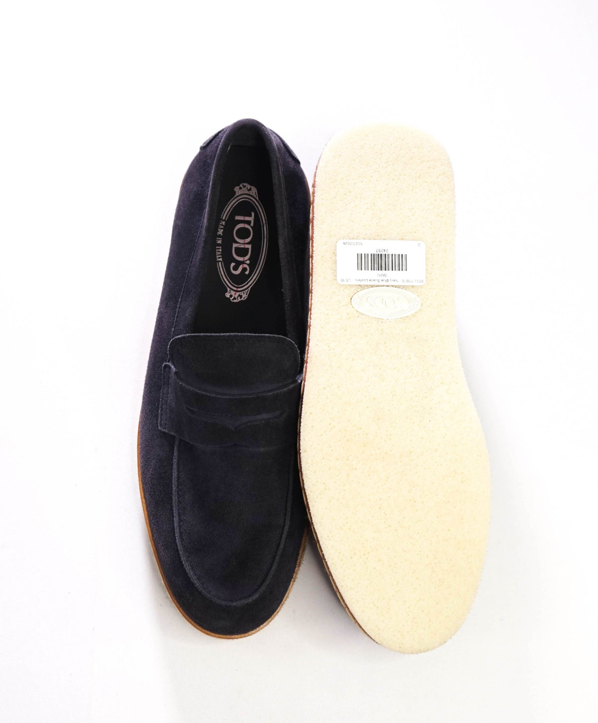 $895 TOD'S - Navy Blue Suede  Loafers - US 10 (9UK)