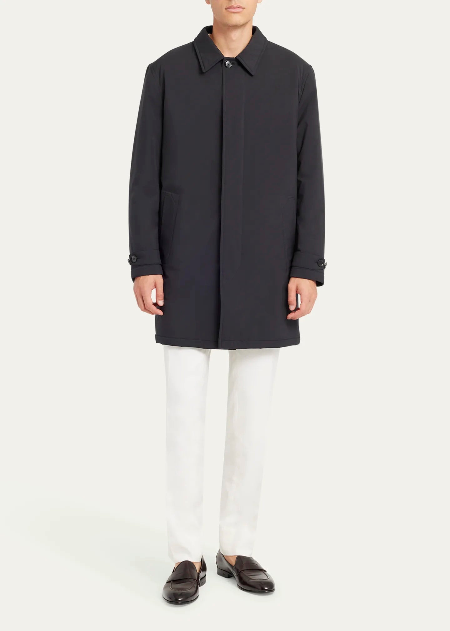 $3,150 BRIONI - Midnight Navy Water Proof PACKABLE Logo Car Coat  - 50US (5XL)