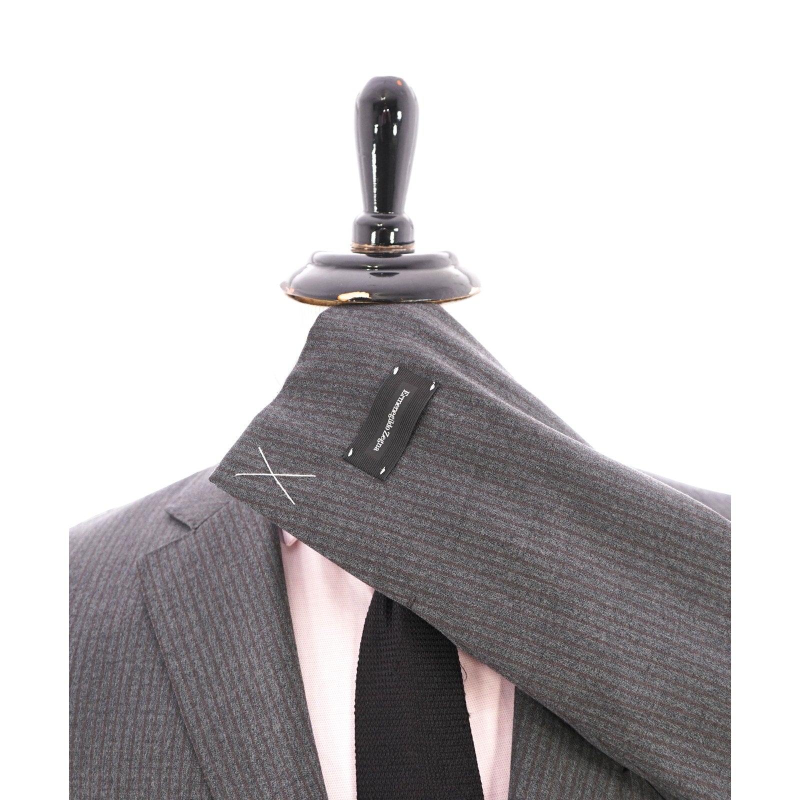 $2,695 ERMENEGILDO ZEGNA - Gray/Brown Textured Flannel Blazer - 42R