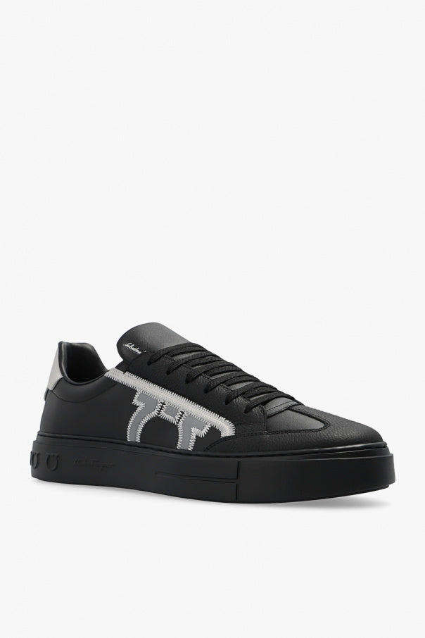 $795 SALVATORE FERRAGAMO - *BORG 5* Black Gancini Sneaker - 10 M US