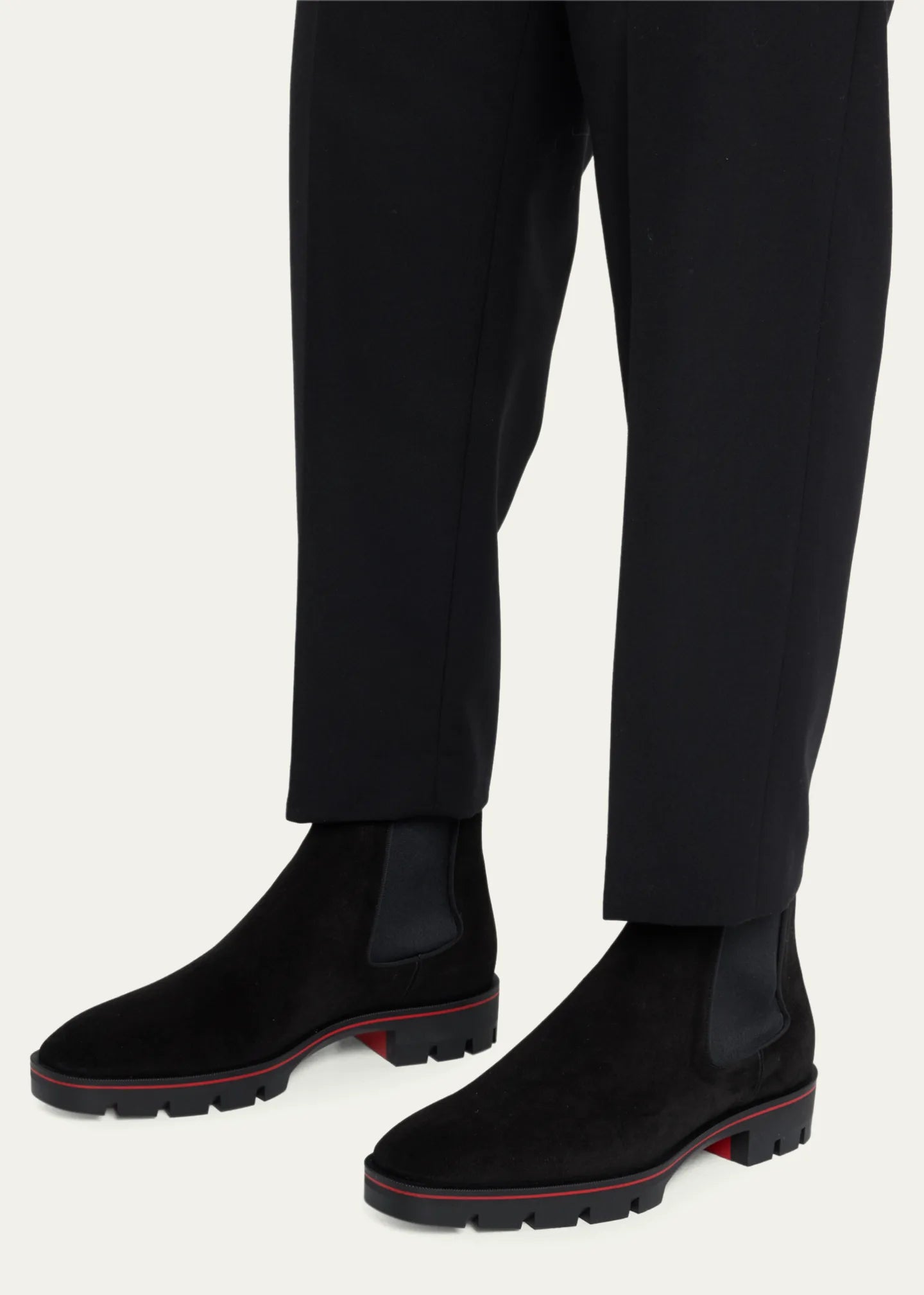 $1,300 CHRISTIAN LOUBOUTIN - *ALPINOSOL* Suede Lug Sole Boots - 8 US (41 EU)