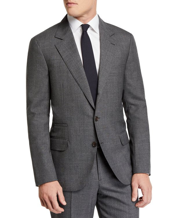 BRUNELLO CUCINELLI - *CLOSET STAPLE* Gray 2/3 Roll Lapel Semi-Lined Suit - 44R 35W