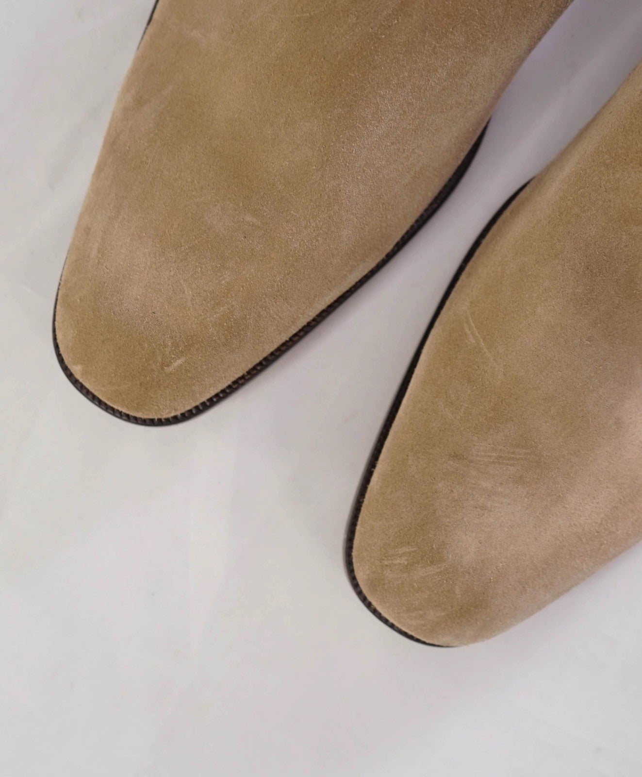 $1,050 Salvatore Ferragamo - Neutral Buckle Ankle Boots Suede - 13 D