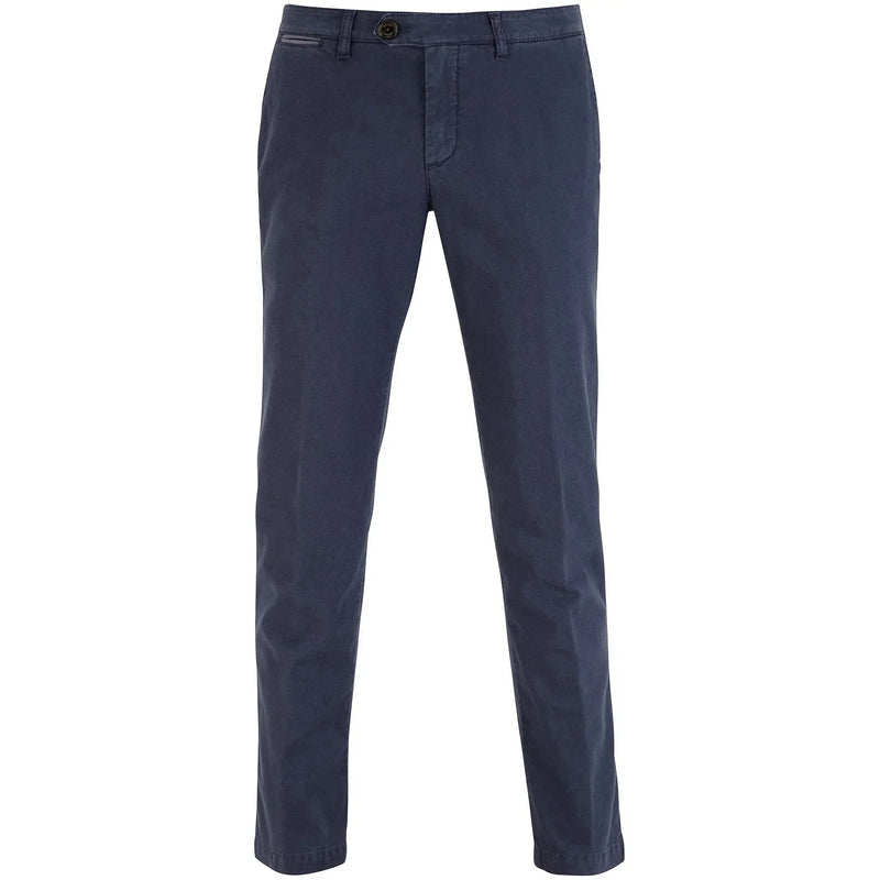 $295 ELEVENTY - Contrast Piping Navy Blue Cotton Chino Pants - 32W