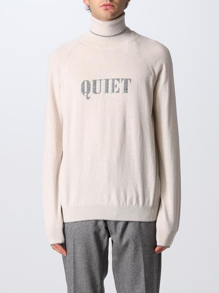 $1,095 ELEVENTY - Neutral/Camel Ribbed *PLATINUM* Wool Turtleneck Sweater - M